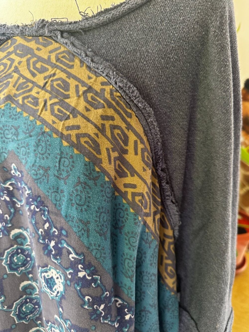Free People Asymmetrical Raw Hem Oversized Pullover, Large - Picture 7 of 11